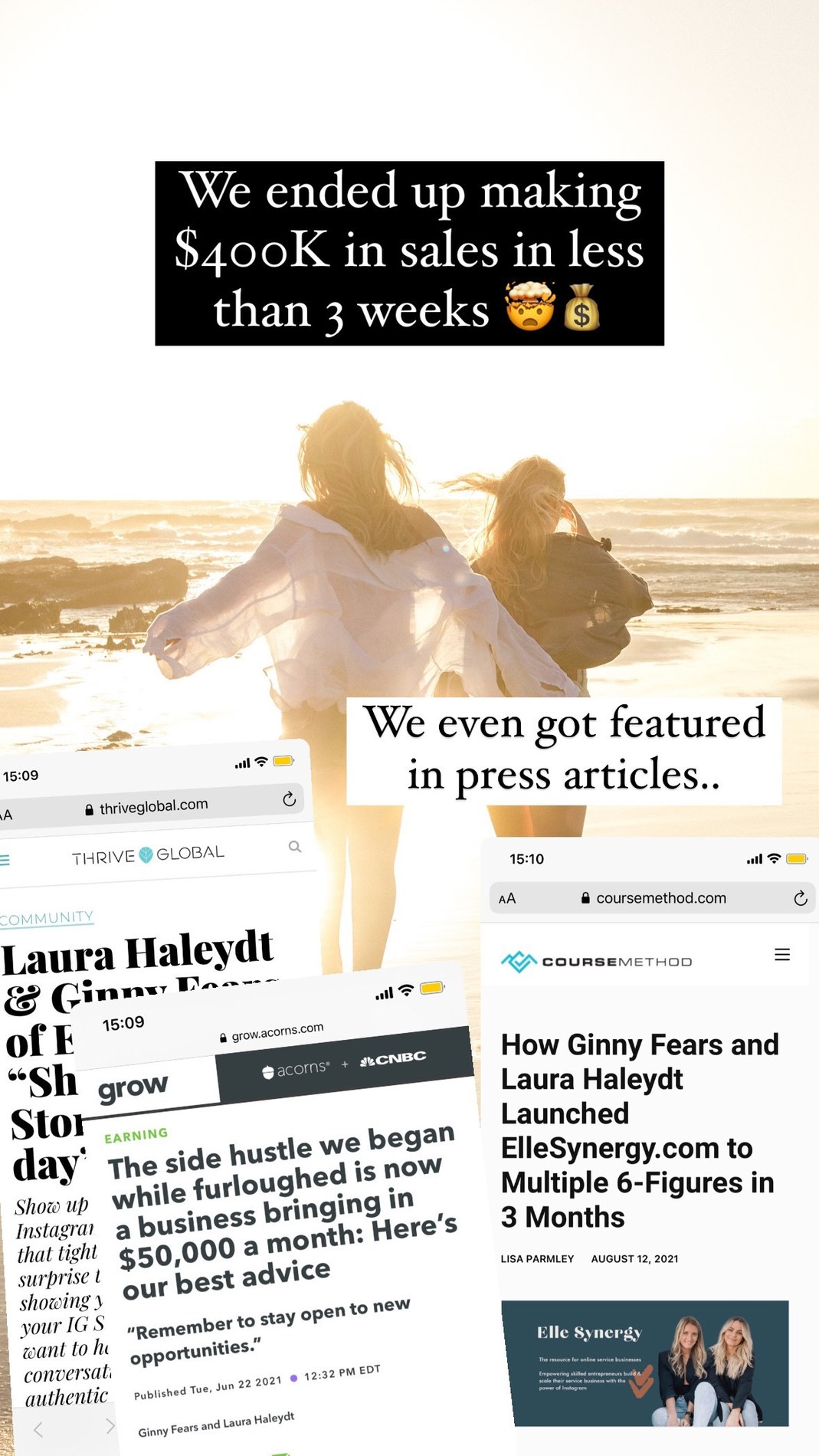 $400K in sales in less than 3 weeks, plus press features