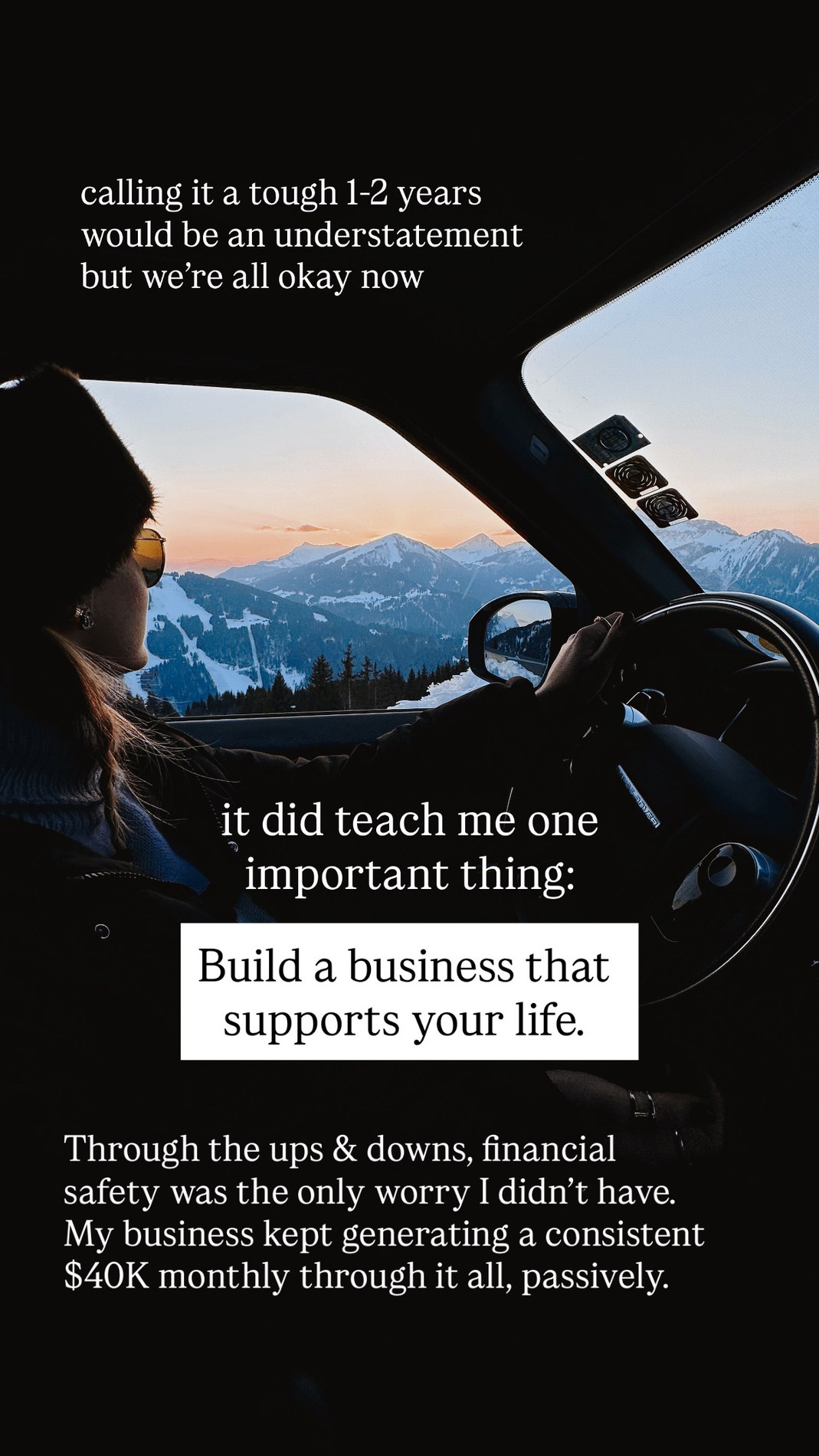 Build a business that supports your life, with $40K months generated passively through it all