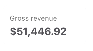 Monthly revenue screenshot showing $51,446